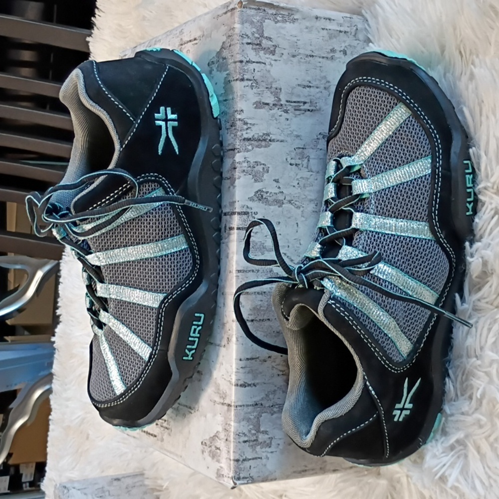 New KURU Chicane Women's Black & Mint Athletic Hiking Shoes Plantar Fascitis 10W
